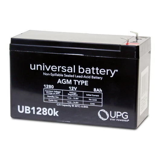 12V Battery - 8Ah F1 AGM Battery - UPG Brand - UB1280 - Rechargeable - for Hunting Game Feeders