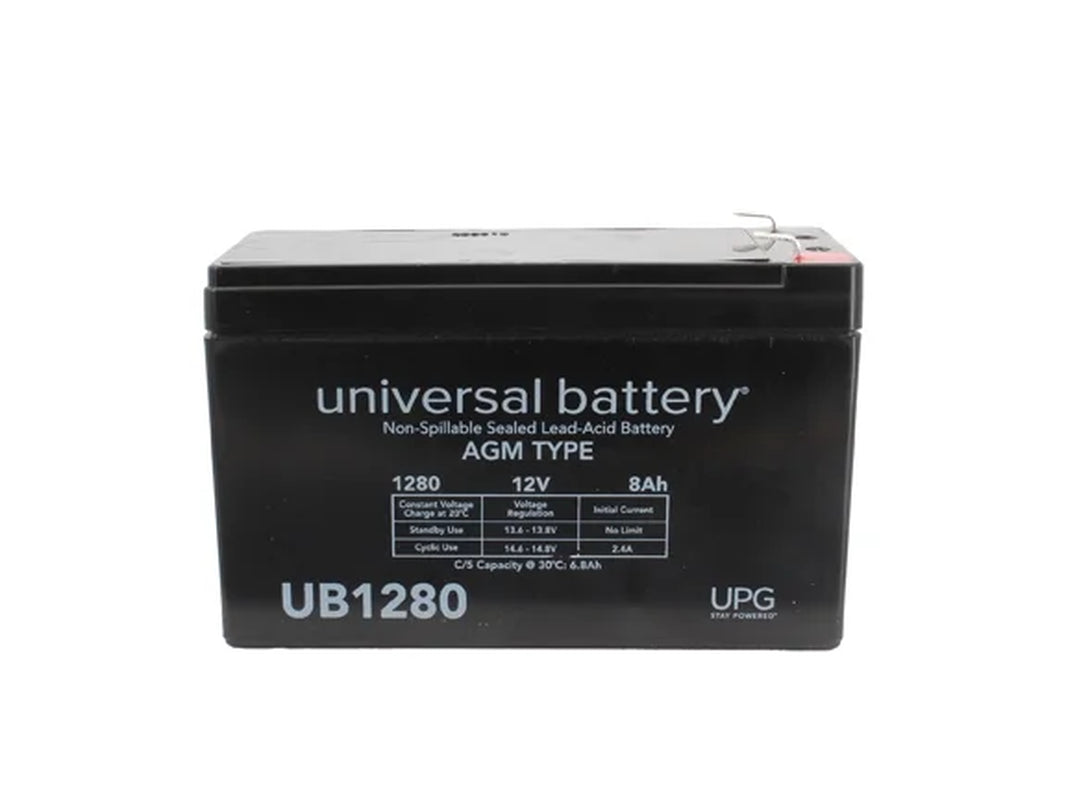 12V Battery - 8Ah F1 AGM Battery - UPG Brand - UB1280 - Rechargeable - for Hunting Game Feeders