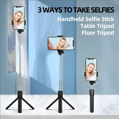 Selfie Stick, 40In Retractable  with Remote, 2 Level Fill Light, Selfie Tripod for Iphone Android