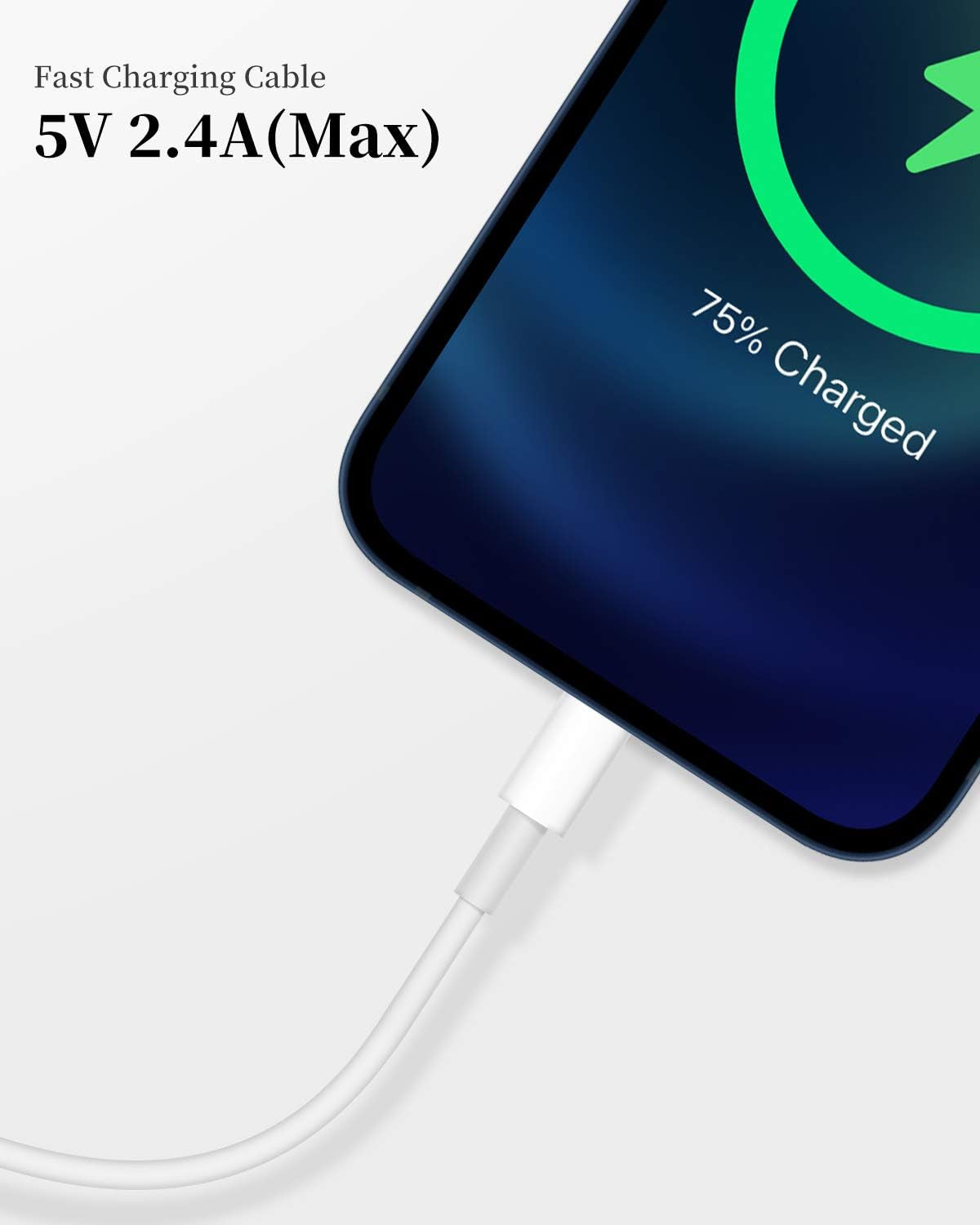 For Iphone Charger Cord,2 Pack Original USB to Lightning Cable Apple MFI Certified 6 Ft, Fast Iphone Charging Cord for Iphone 11/11Pro/11Max/ X/XS/XR/XS Max/8/7/6/5S/Se