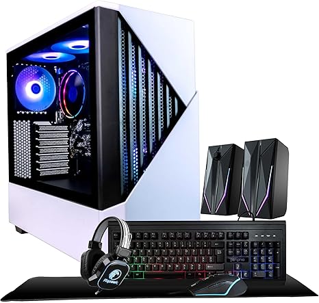 Castle Gaming Desktops, AMD Ryzen 5 5600G, 16GB, 1TB SSD, White