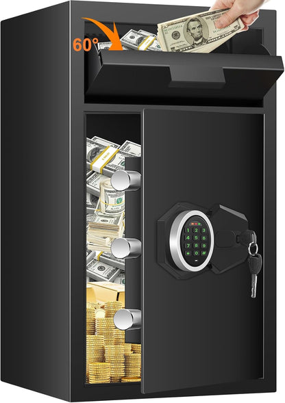 2.2 Cubic Drop Slot Safes for Money Jewelry, Drop Safe for Business with Combination Lock and Key