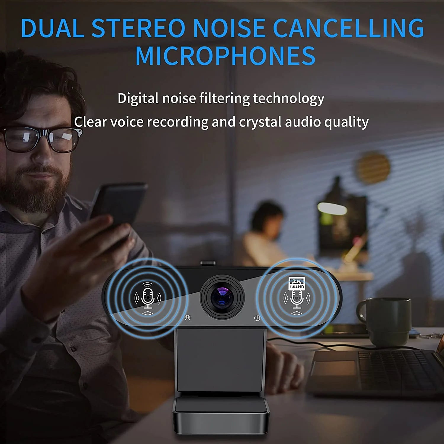 Webcam HD 1080P Web Camera, USB PC Computer Webcam with Microphone, Laptop Desktop Full HD Camera Video Webcam 360 Degree Widescreen, Pro Streaming Webcam for Recording, Calling, Conferencing, Gaming