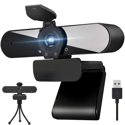 Webcam HD 1080P Web Camera, USB PC Computer Webcam with Microphone, Laptop Desktop Full HD Camera Video Webcam 360 Degree Widescreen, Pro Streaming Webcam for Recording, Calling, Conferencing, Gaming