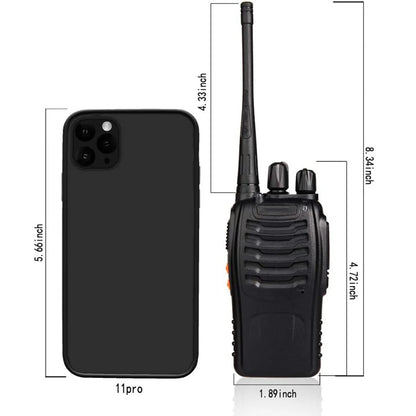 Rechargeable Walkie Talkies Long Range, 2-Way Radios Walkie Talkies for Adults with Earpieces, Walky Talky with Li-Ion Battery Flashlight and Charger(2 Pack)