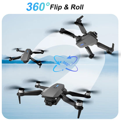 E88 Drone with HD Dual Camera, Mini Drone for Kids, Foldable RC Quadcopter with Brushless Motor, Toys Gifts for Kids and Adults Beginners, Black