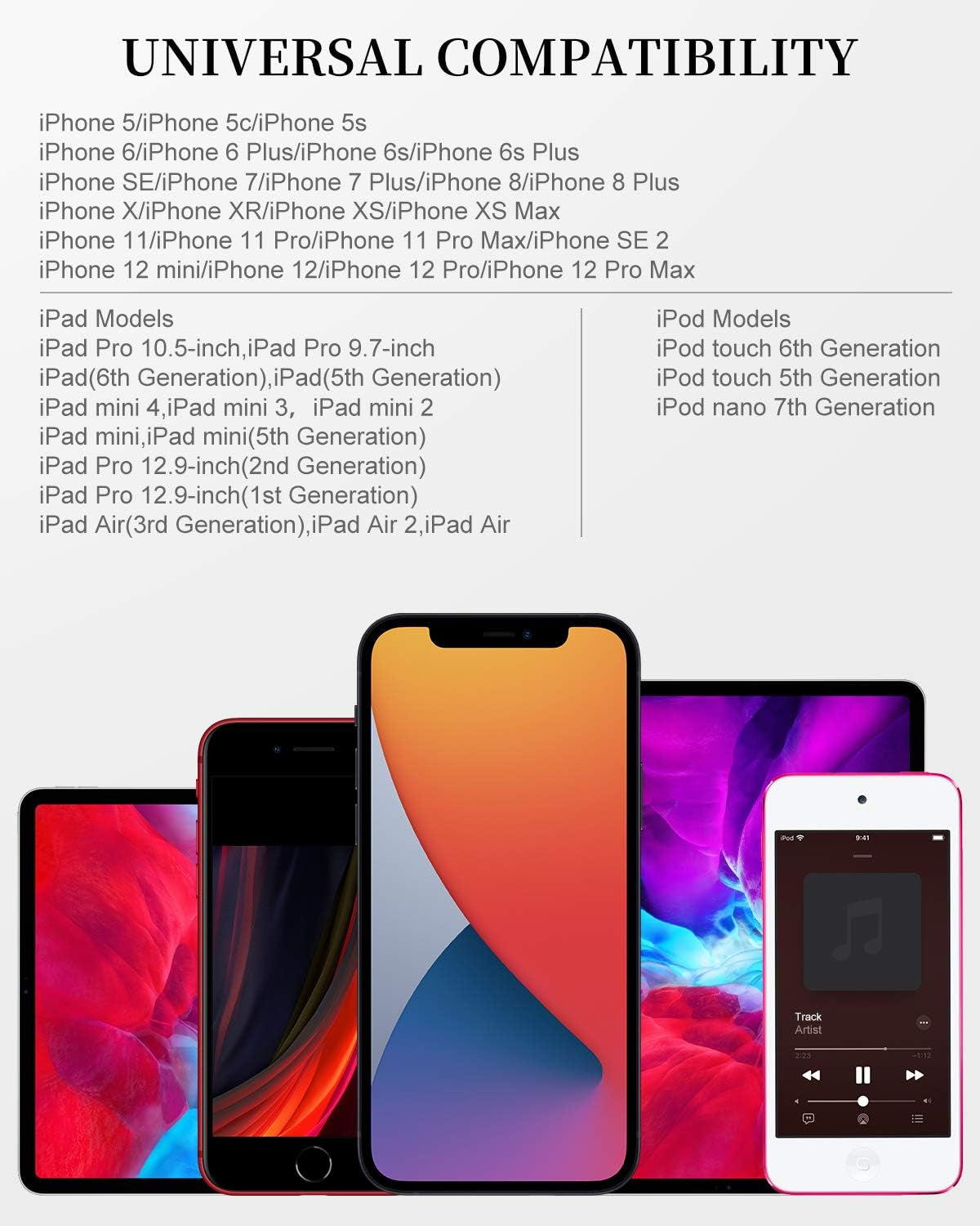 For Iphone Charger Cord,2 Pack Original USB to Lightning Cable Apple MFI Certified 6 Ft, Fast Iphone Charging Cord for Iphone 11/11Pro/11Max/ X/XS/XR/XS Max/8/7/6/5S/Se