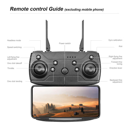 E88 Drone with HD Dual Camera, Mini Drone for Kids, Foldable RC Quadcopter with Brushless Motor, Toys Gifts for Kids and Adults Beginners, Black